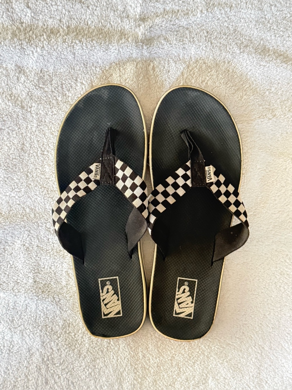 Vans Black & White Checkerboard Flip Flop Sandals